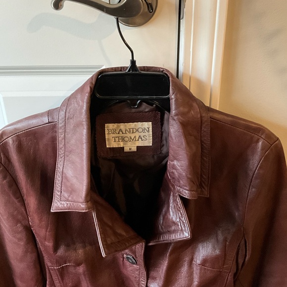 Brandon Thomas Women's Deep Brown Leather Jacket Medium - Picture 3 of 16